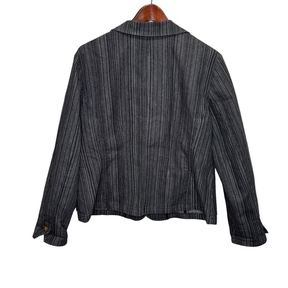 Vintage French Dressing Blue Pinstripe Cotton Suit Size 16 Casual - Picture 7 of 13